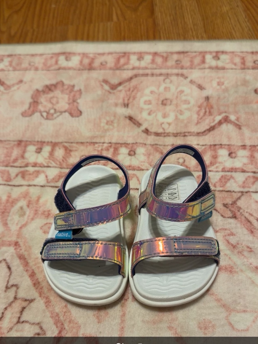 Native Shoes Kids Iridescent Purple Sandals with White Footbed